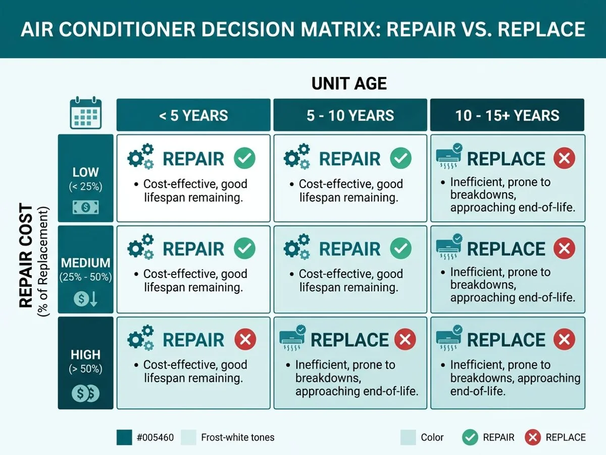 Decision matrix: repair vs replace