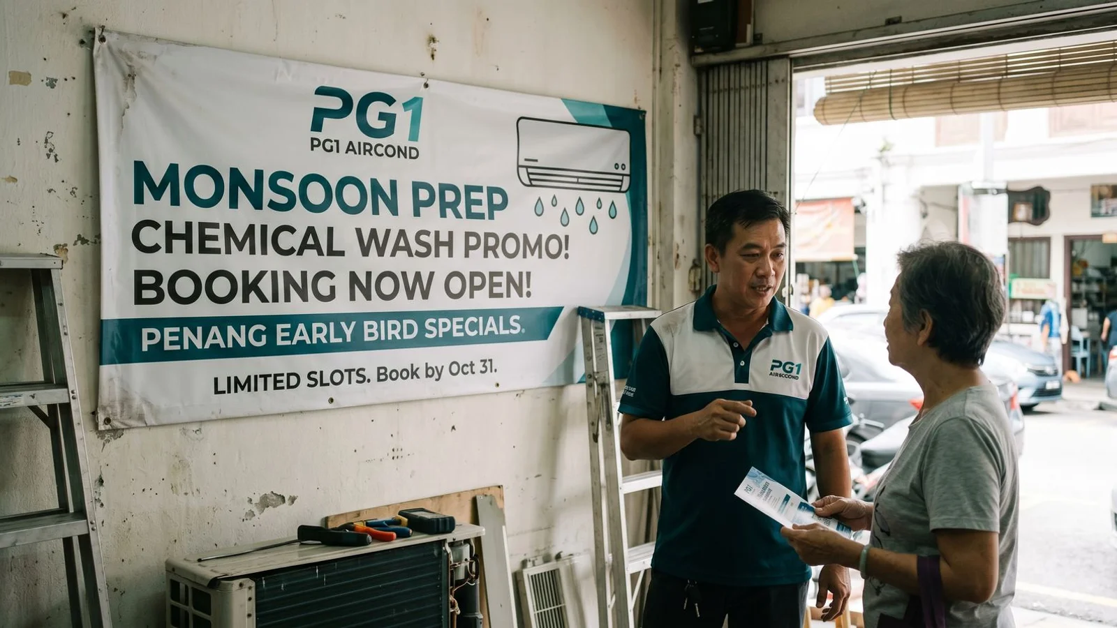 PG1 Aircond monsoon prep chemical wash promo