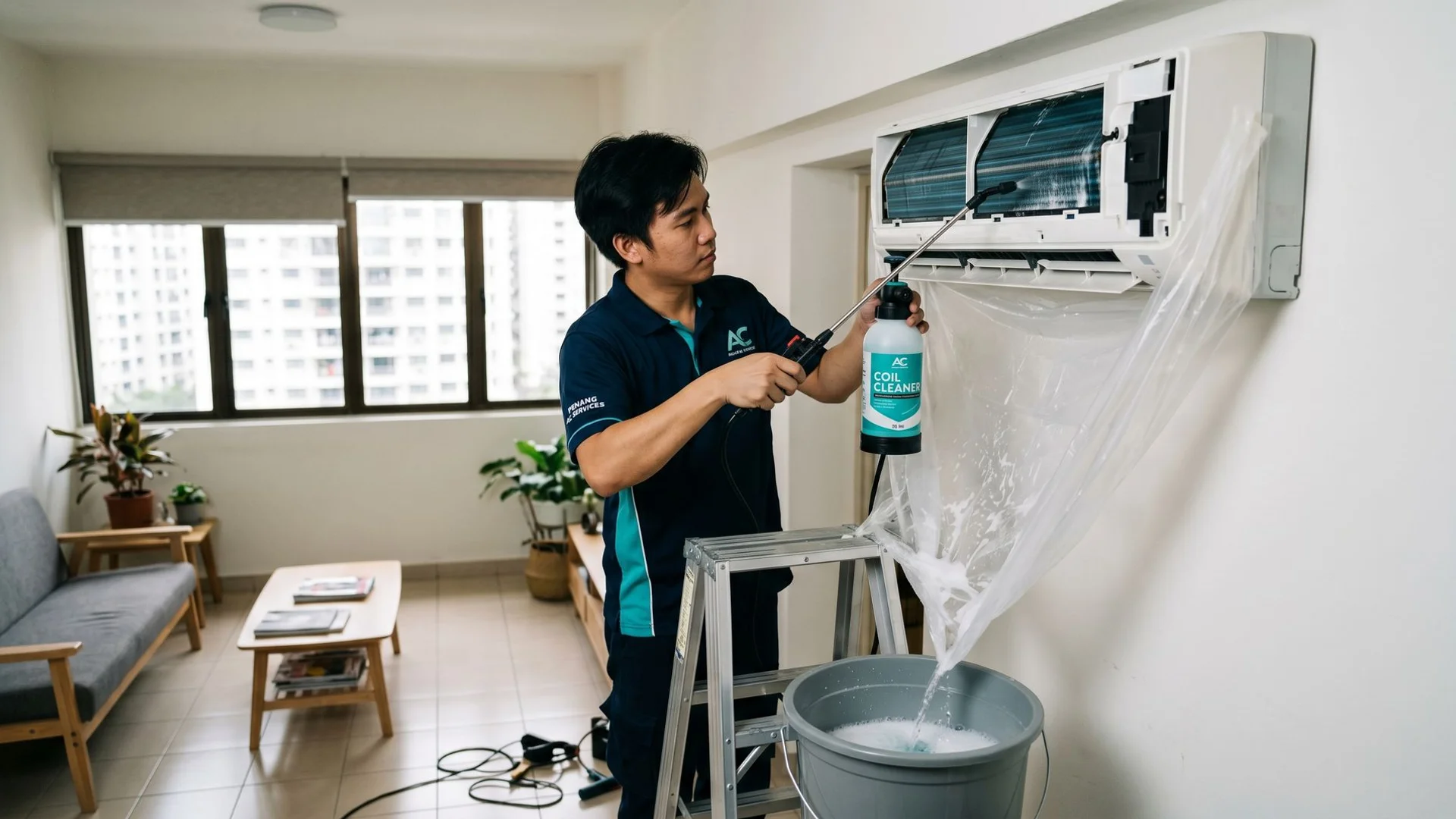 Aircon Chemical Wash in Penang by PG1 Aircond